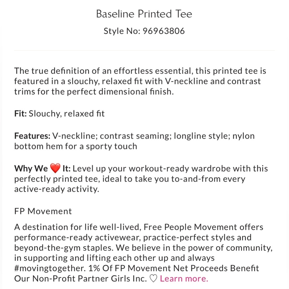 FP Movement Baseline Printed Tee in Blue Black Combo - Picture 3 of 3